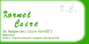 kornel csire business card